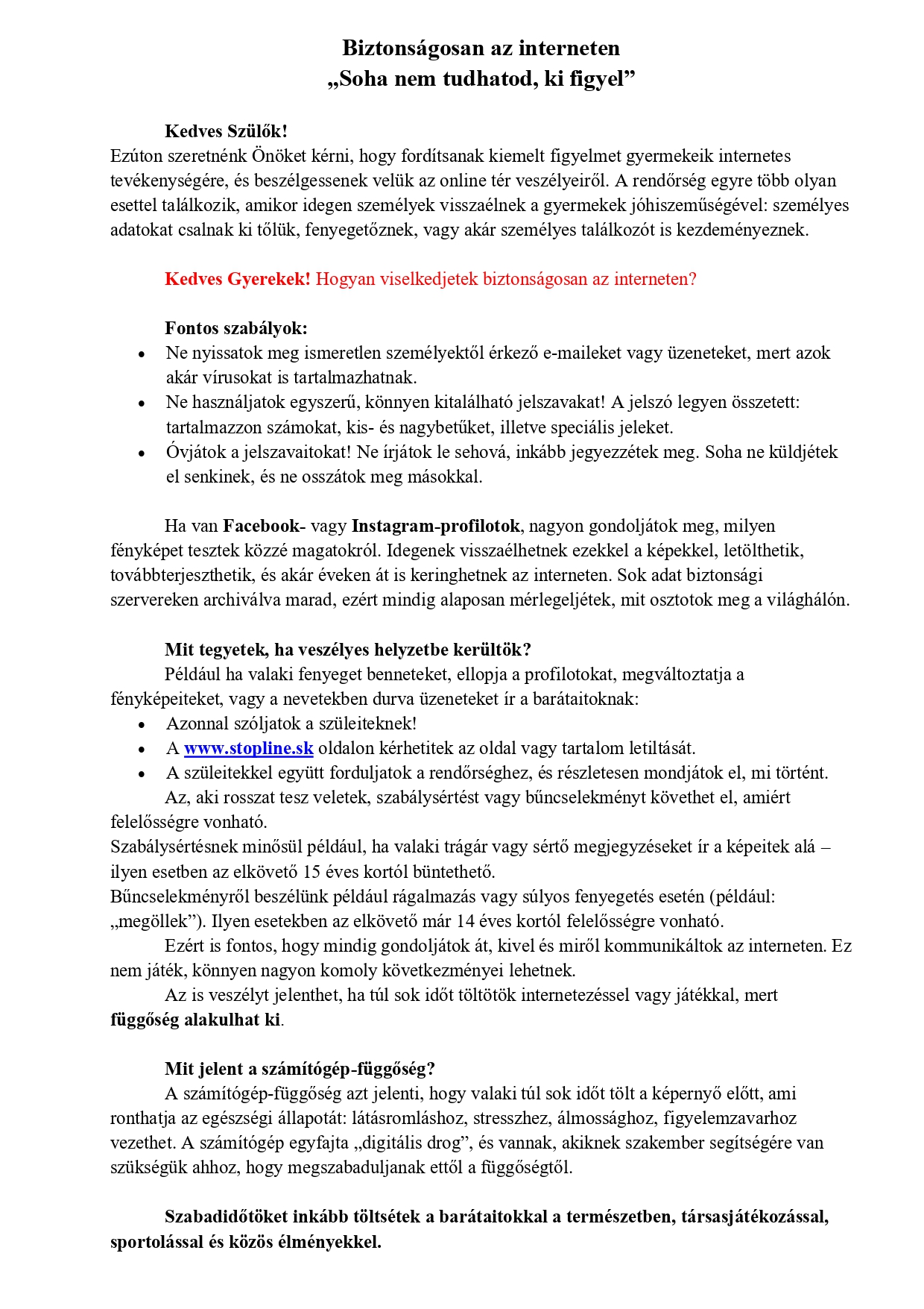 Biztonságosan az interneten